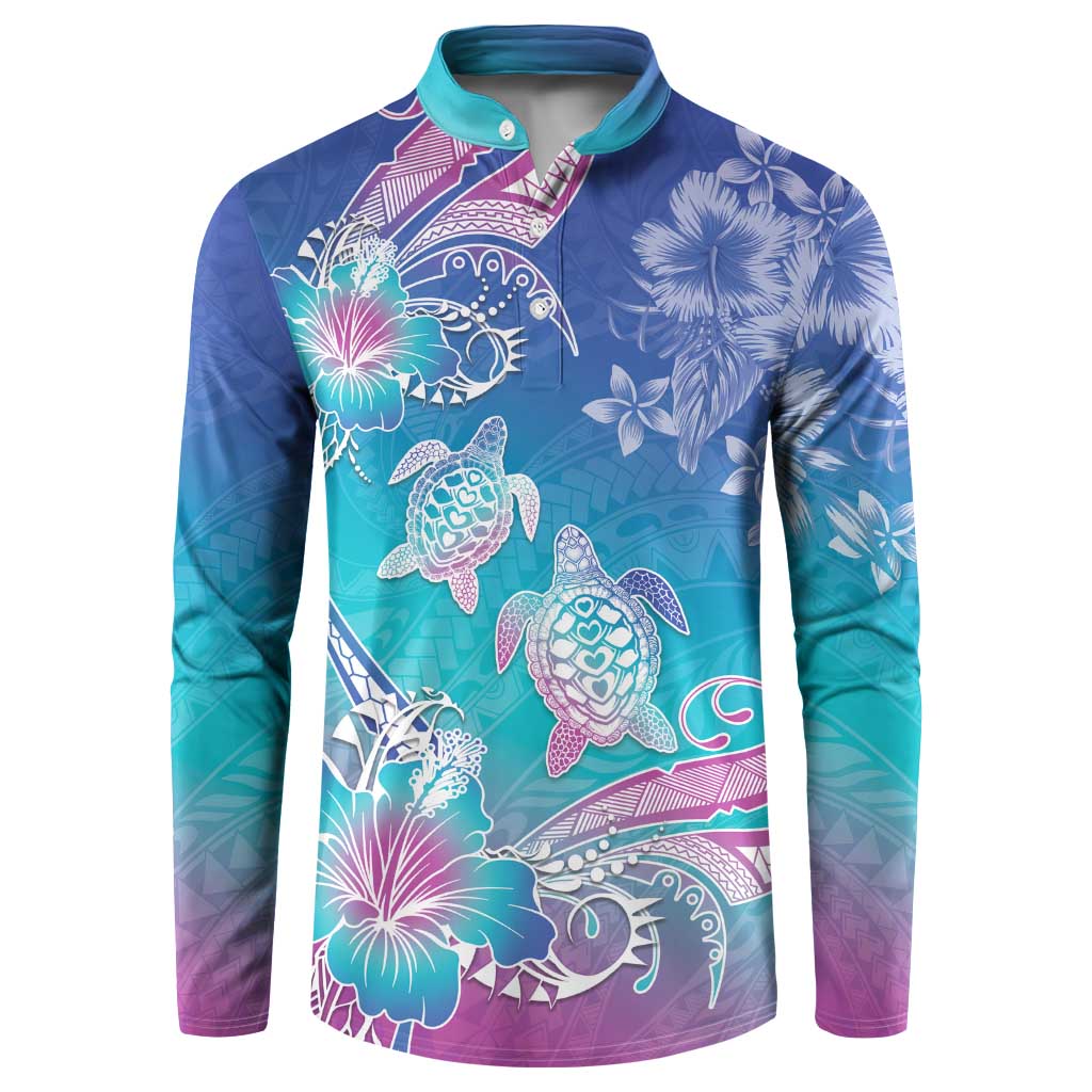 Polynesia Sea Turtle Couple Button Sweatshirt Love Is Life