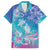 Polynesia Sea Turtle Couple Family Matching Off The Shoulder Long Sleeve Dress and Hawaiian Shirt Love Is Life