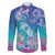 Polynesia Sea Turtle Couple Family Matching Off The Shoulder Long Sleeve Dress and Hawaiian Shirt Love Is Life