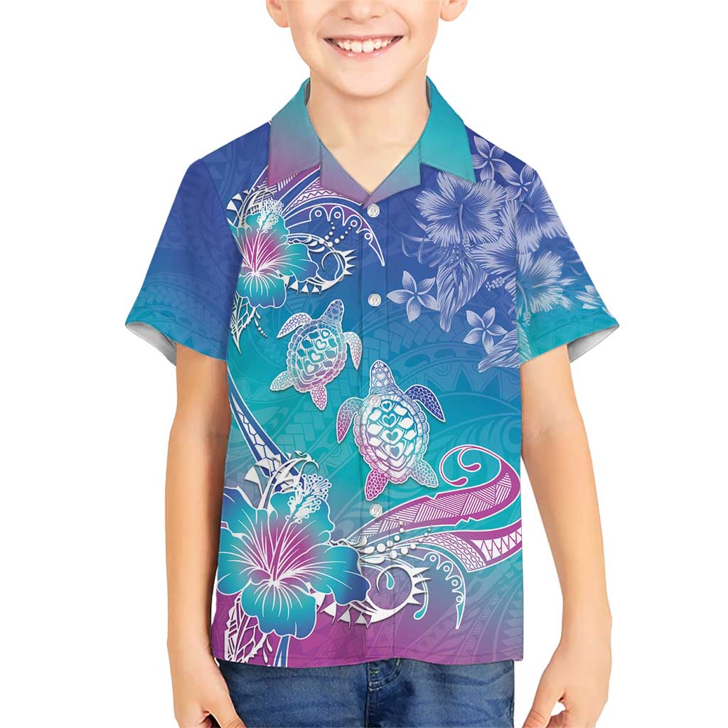 Polynesia Sea Turtle Couple Kid Hawaiian Shirt Love Is Life