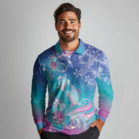 Polynesia Sea Turtle Couple Long Sleeve Polo Shirt Love Is Life