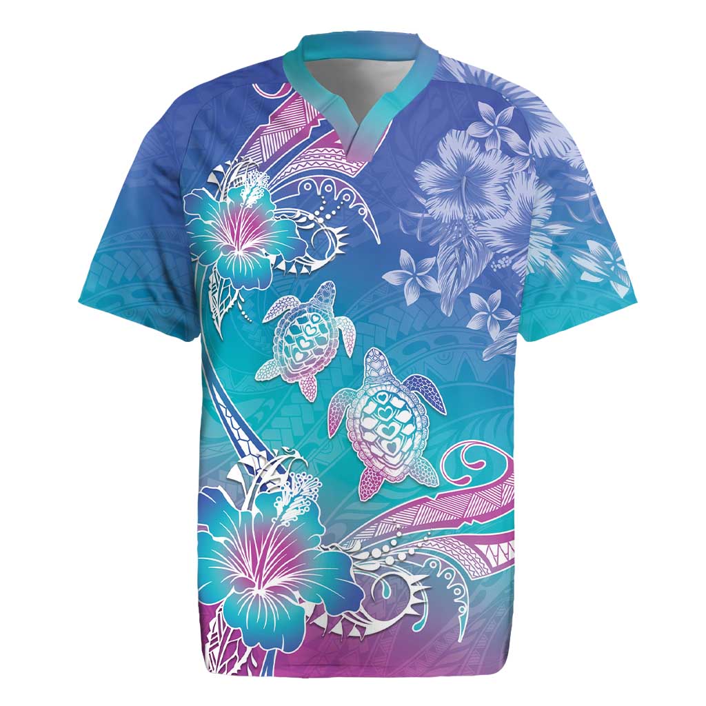 Polynesia Sea Turtle Couple Rugby Jersey Love Is Life