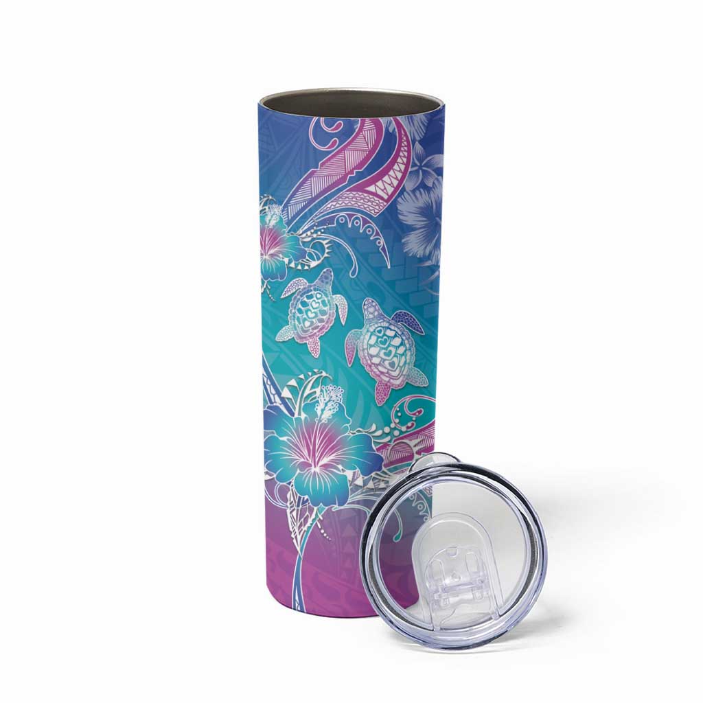 Polynesia Sea Turtle Couple Skinny Tumbler Love Is Life