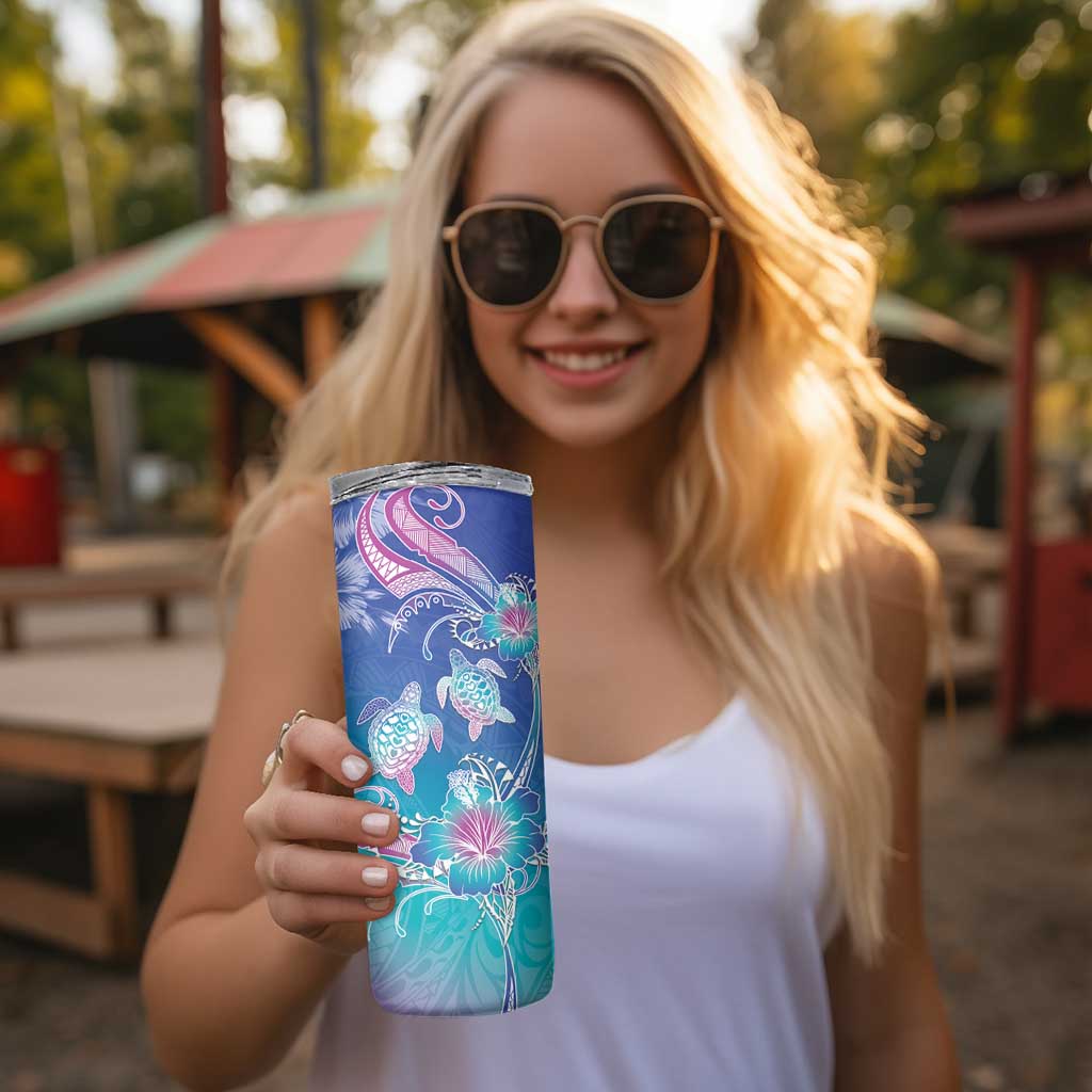 Polynesia Sea Turtle Couple Skinny Tumbler Love Is Life