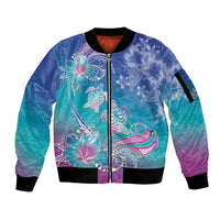 Polynesia Sea Turtle Couple Sleeve Zip Bomber Jacket Love Is Life