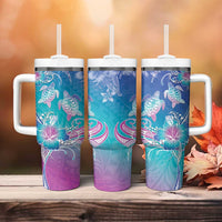 Polynesia Sea Turtle Couple Tumbler With Handle Love Is Life