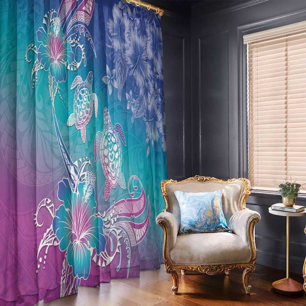 Polynesia Sea Turtle Couple Window Curtain Love Is Life
