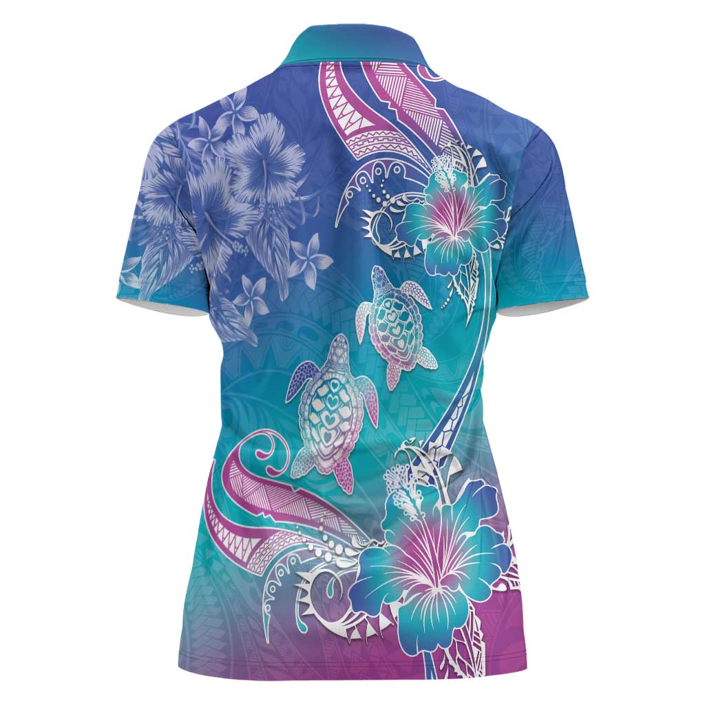 Polynesia Sea Turtle Couple Women Polo Shirt Love Is Life