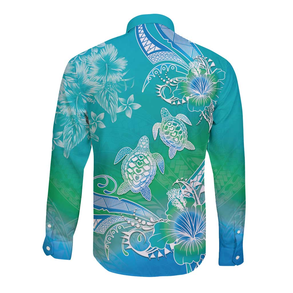 Polynesia Sea Turtle Couple Long Sleeve Button Shirt I Am Turtley In Love With You