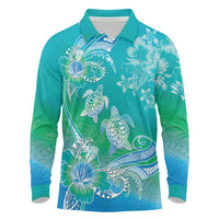 Polynesia Sea Turtle Couple Long Sleeve Polo Shirt I Am Turtley In Love With You