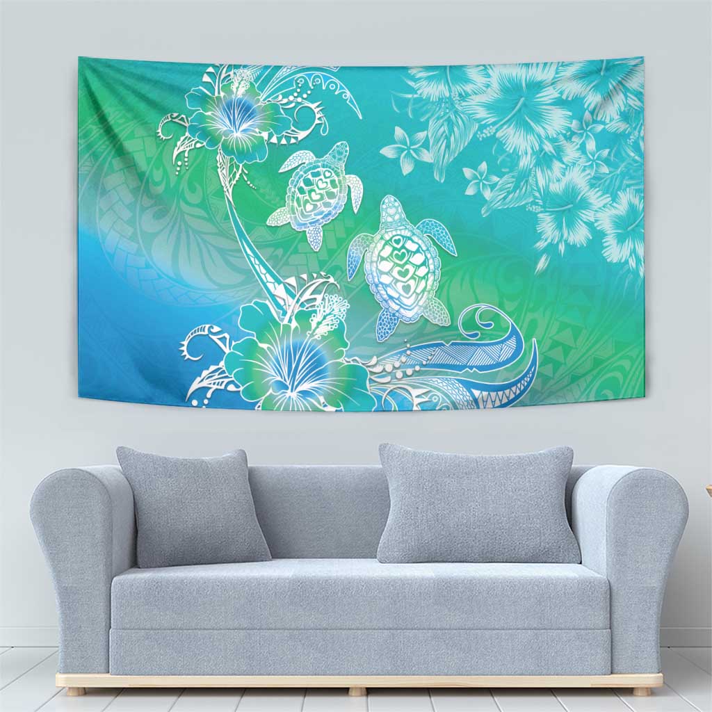 Polynesia Sea Turtle Couple Tapestry I Am Turtley In Love With You