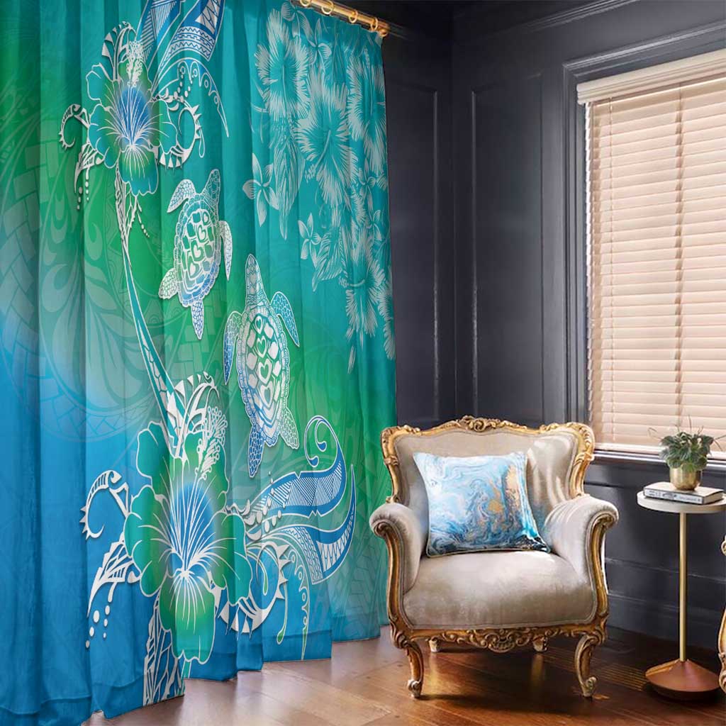 Polynesia Sea Turtle Couple Window Curtain I Am Turtley In Love With You