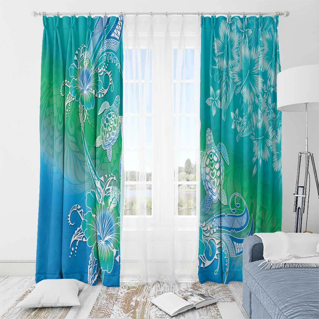 Polynesia Sea Turtle Couple Window Curtain I Am Turtley In Love With You