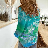 Polynesia Sea Turtle Couple Women Casual Shirt I Am Turtley In Love With You