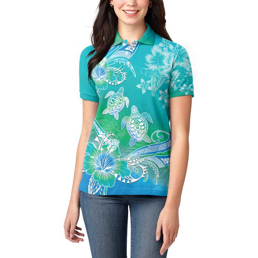 Polynesia Sea Turtle Couple Women Polo Shirt I Am Turtley In Love With You