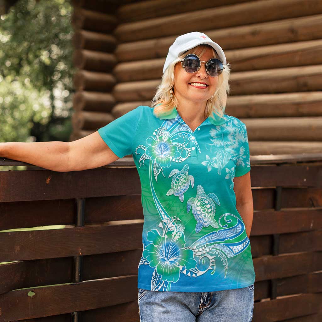 Polynesia Sea Turtle Couple Women Polo Shirt I Am Turtley In Love With You