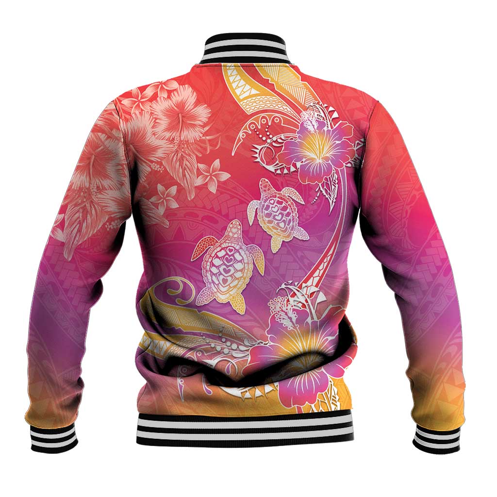 Polynesia Sea Turtle Couple Baseball Jacket One Soul One Love
