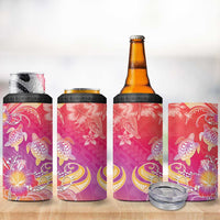 Polynesia Sea Turtle Couple 4 in 1 Can Cooler Tumbler One Soul One Love