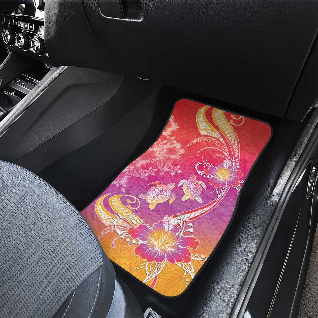 Polynesia Sea Turtle Couple Car Mats One Soul One Love