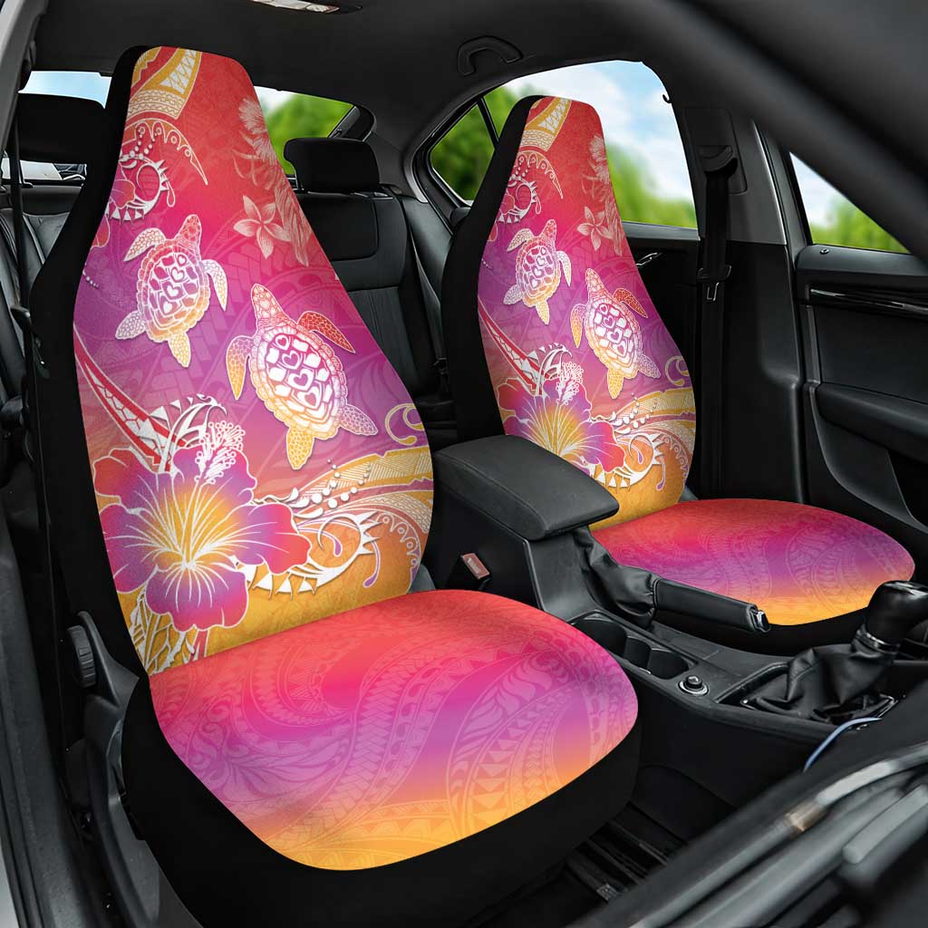 Polynesia Sea Turtle Couple Car Seat Cover One Soul One Love