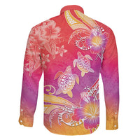 Polynesia Sea Turtle Couple Family Matching Long Sleeve Bodycon Dress and Hawaiian Shirt One Soul One Love LT05 - Polynesian Pride