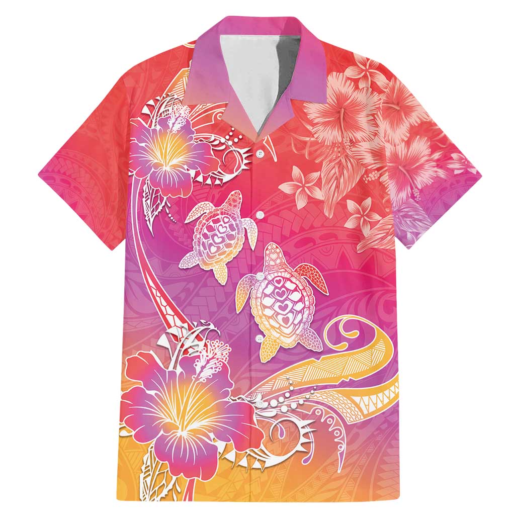 Polynesia Sea Turtle Couple Family Matching Mermaid Dress and Hawaiian Shirt One Soul One Love