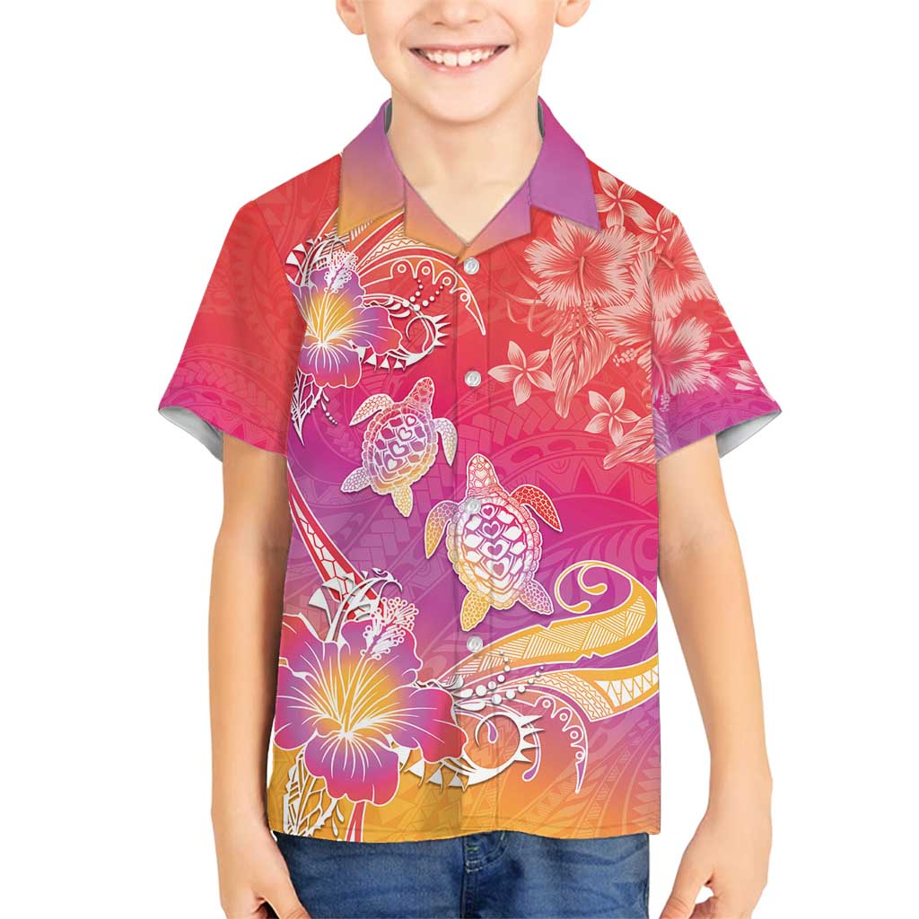 Polynesia Sea Turtle Couple Family Matching Off Shoulder Maxi Dress and Hawaiian Shirt One Soul One Love