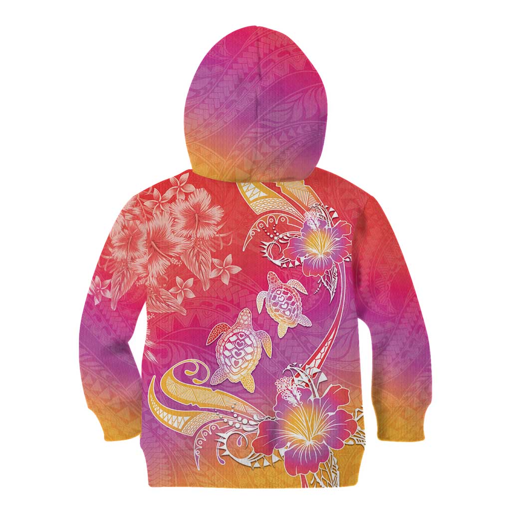 Polynesia Sea Turtle Couple Kid Hoodie One Soul One Love