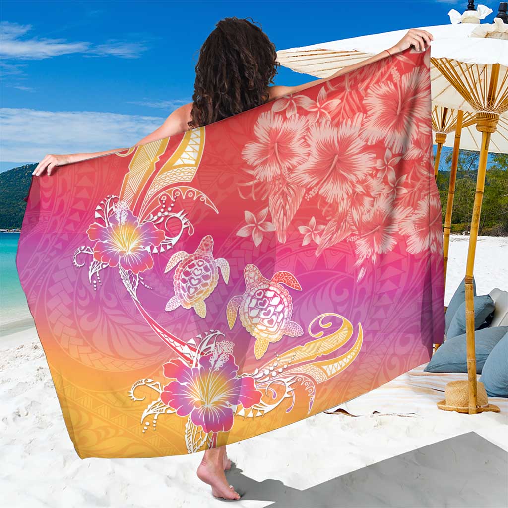 Polynesia Sea Turtle Couple Sarong One Soul One Love