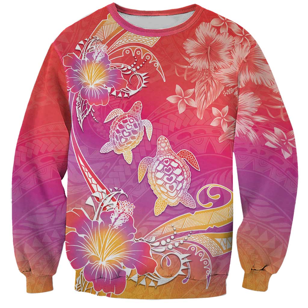 Polynesia Sea Turtle Couple Sweatshirt One Soul One Love