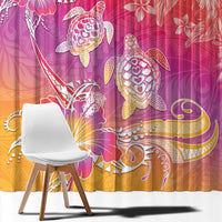 Polynesia Sea Turtle Couple Window Curtain One Soul One Love