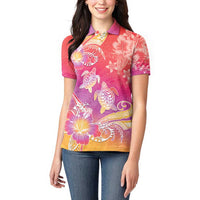 Polynesia Sea Turtle Couple Women Polo Shirt One Soul One Love