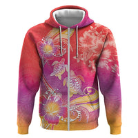 Polynesia Sea Turtle Couple Zip Hoodie One Soul One Love