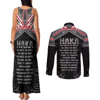 New Zealand Aotearoa Couples Matching Tank Maxi Dress and Long Sleeve Button Shirt Traditional Kapa Haka LT05 - Polynesian Pride