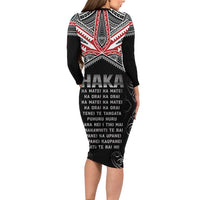 New Zealand Aotearoa Family Matching Long Sleeve Bodycon Dress and Hawaiian Shirt Traditional Kapa Haka LT05 - Polynesian Pride