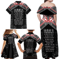 New Zealand Aotearoa Family Matching Off Shoulder Maxi Dress and Hawaiian Shirt Traditional Kapa Haka LT05 - Polynesian Pride