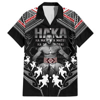 New Zealand Aotearoa Family Matching Off Shoulder Maxi Dress and Hawaiian Shirt Traditional Kapa Haka LT05 Dad's Shirt - Short Sleeve Black - Polynesian Pride