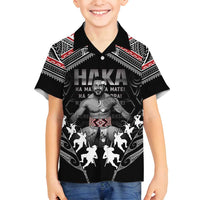 New Zealand Aotearoa Family Matching Summer Maxi Dress and Hawaiian Shirt Traditional Kapa Haka LT05 Son's Shirt Black - Polynesian Pride
