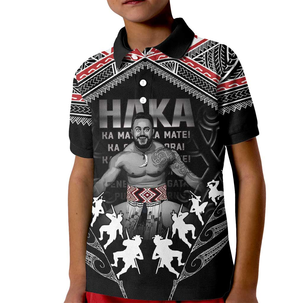 New Zealand Aotearoa Kid Polo Shirt Traditional Kapa Haka LT05 Kid Black - Polynesian Pride