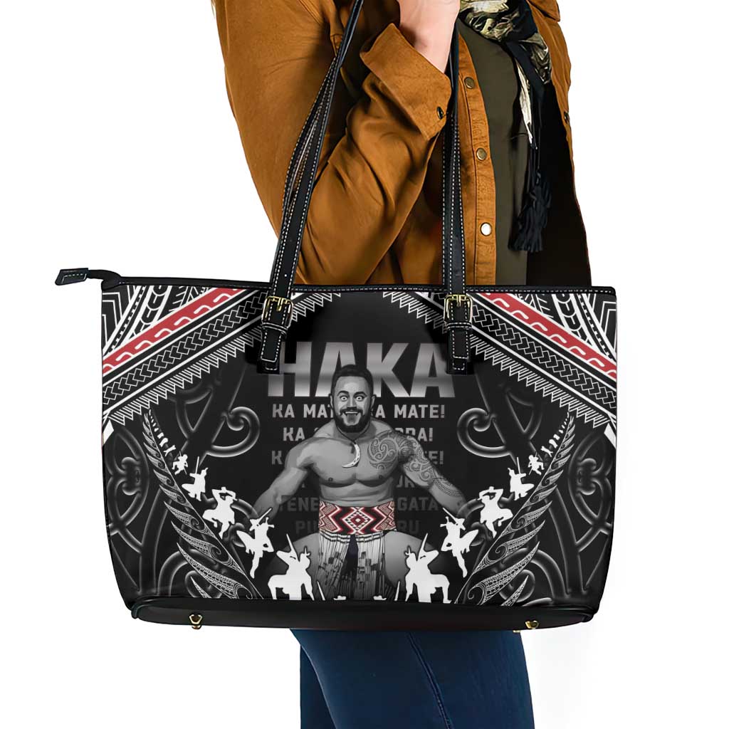 New Zealand Aotearoa Leather Tote Bag Traditional Kapa Haka LT05 - Polynesian Pride