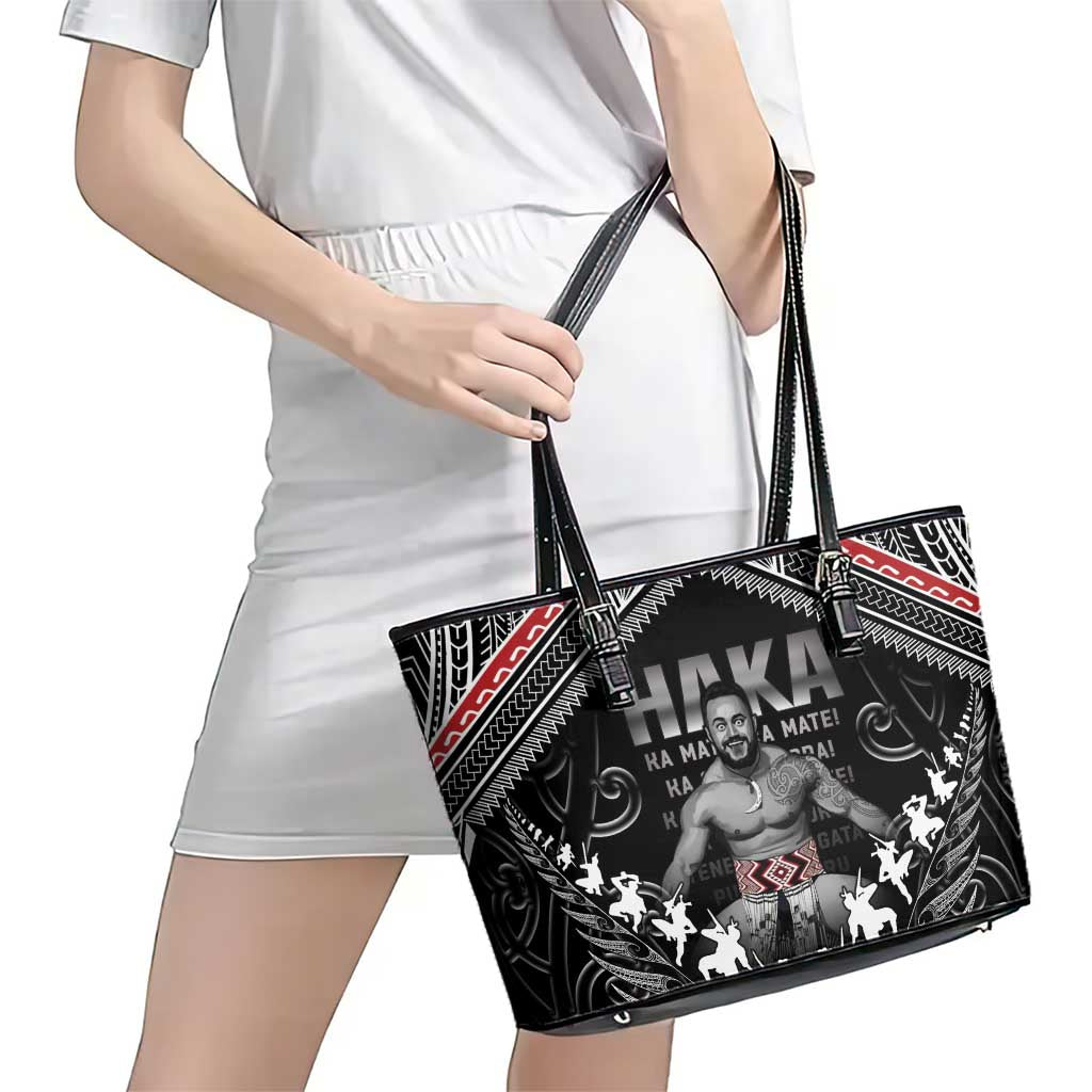 New Zealand Aotearoa Leather Tote Bag Traditional Kapa Haka LT05 - Polynesian Pride