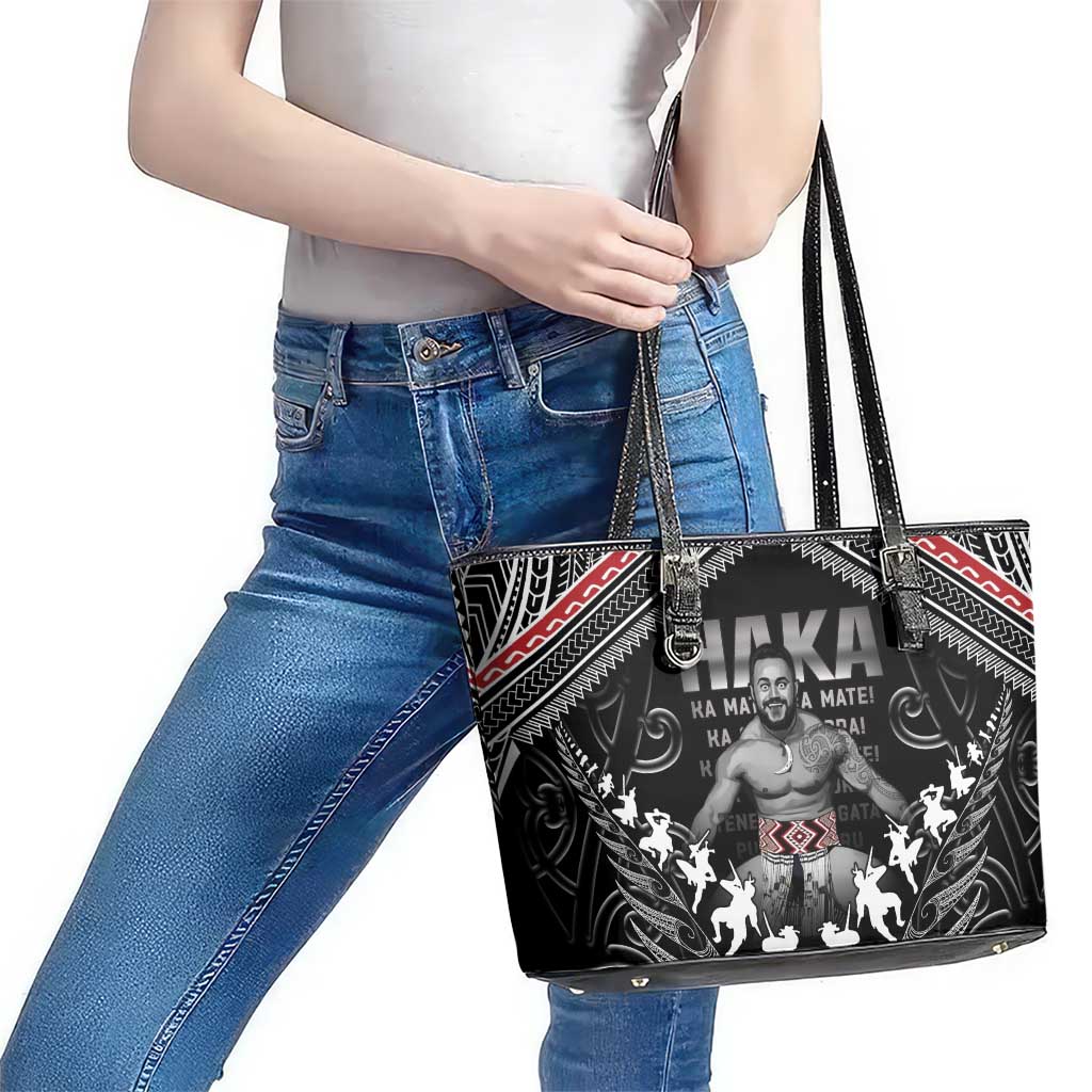 New Zealand Aotearoa Leather Tote Bag Traditional Kapa Haka LT05 - Polynesian Pride