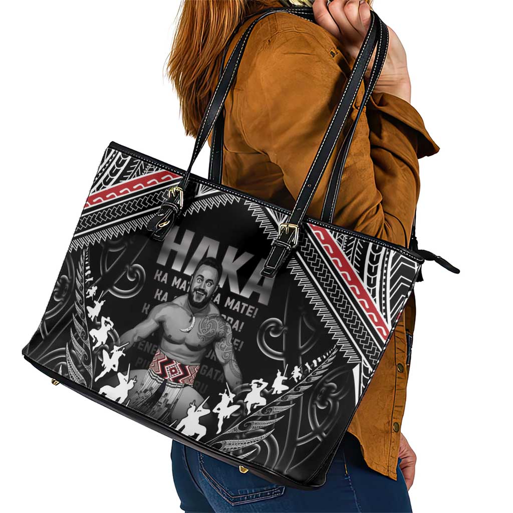 New Zealand Aotearoa Leather Tote Bag Traditional Kapa Haka LT05 - Polynesian Pride