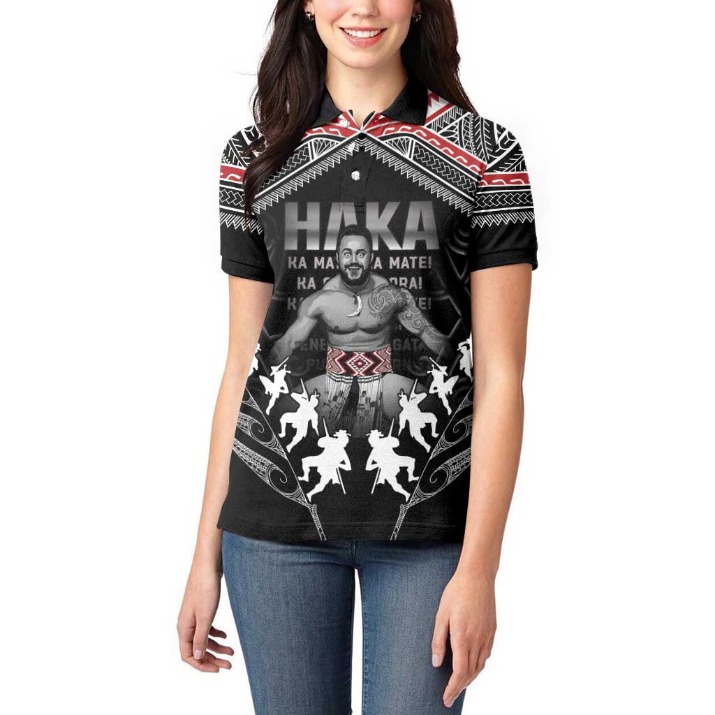 New Zealand Aotearoa Women Polo Shirt Traditional Kapa Haka