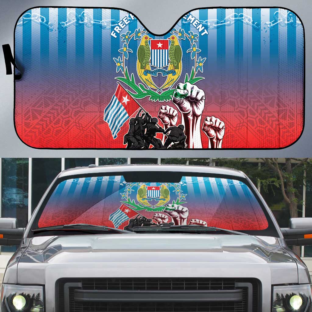 Free West Papua Auto Sun Shade One People One Soul Unique Style - Polynesian Pride