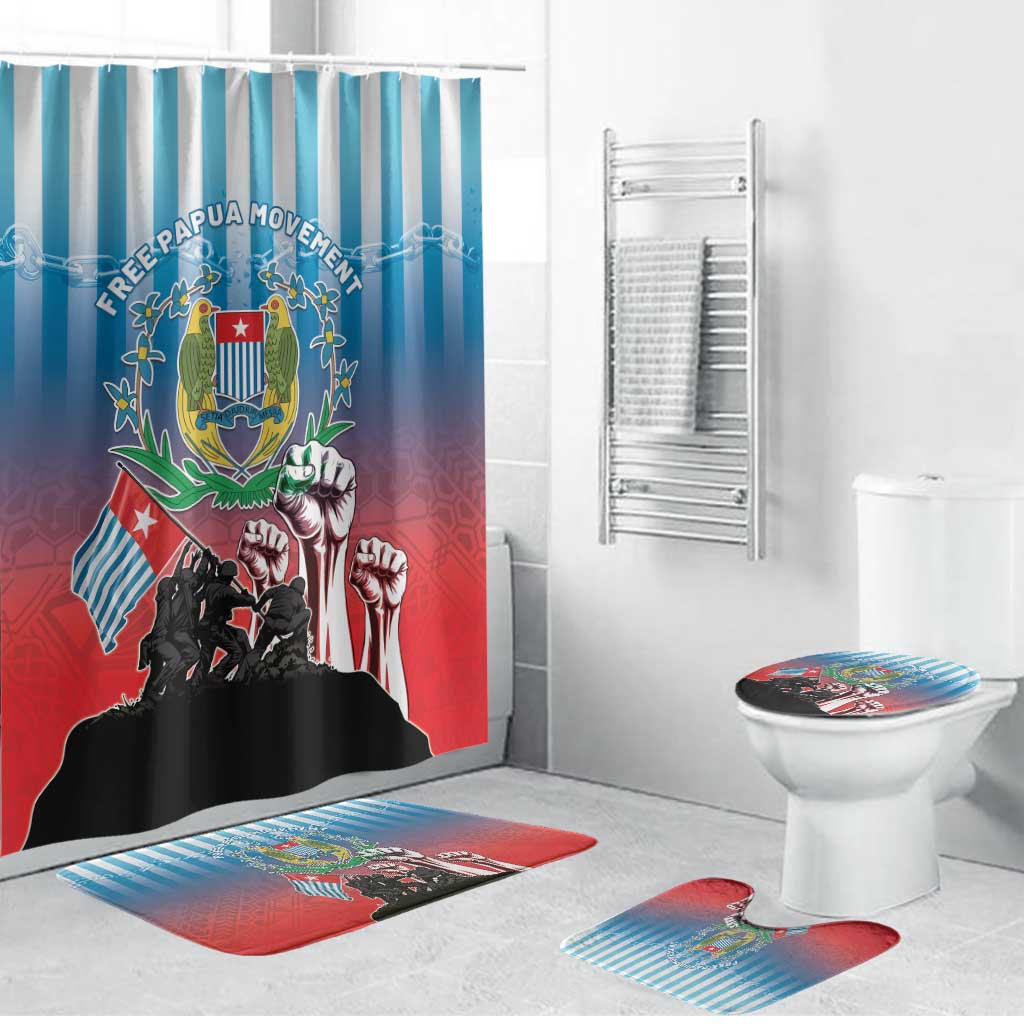 Free West Papua Bathroom Set One People One Soul Unique Style LT05 Bathroom Set (4 pcs) Blue - Polynesian Pride