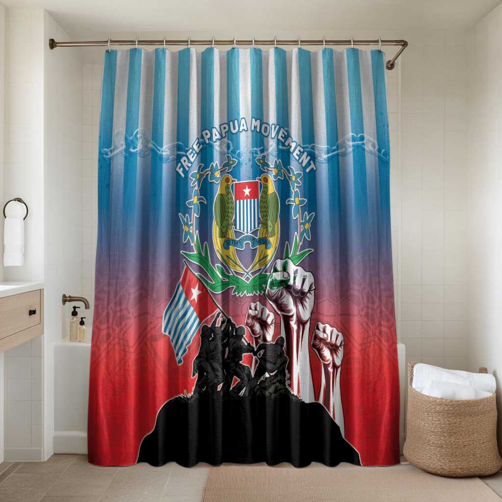 Free West Papua Bathroom Set One People One Soul Unique Style LT05 Shower Curtain Only Blue - Polynesian Pride