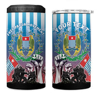 Personalised Free West Papua 4 in 1 Can Cooler Tumbler One People One Soul Unique Style LT05 One Size: 16 oz Blue - Polynesian Pride