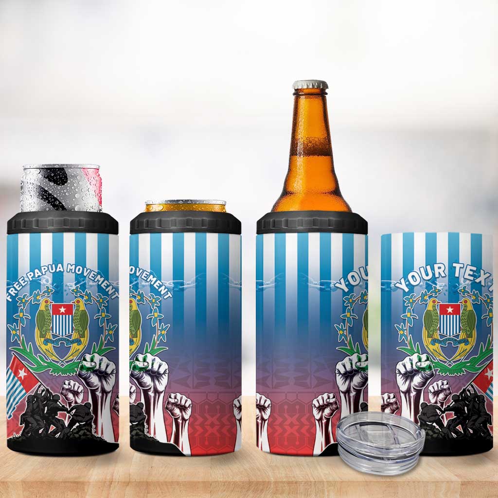 Personalised Free West Papua 4 in 1 Can Cooler Tumbler One People One Soul Unique Style LT05 - Polynesian Pride