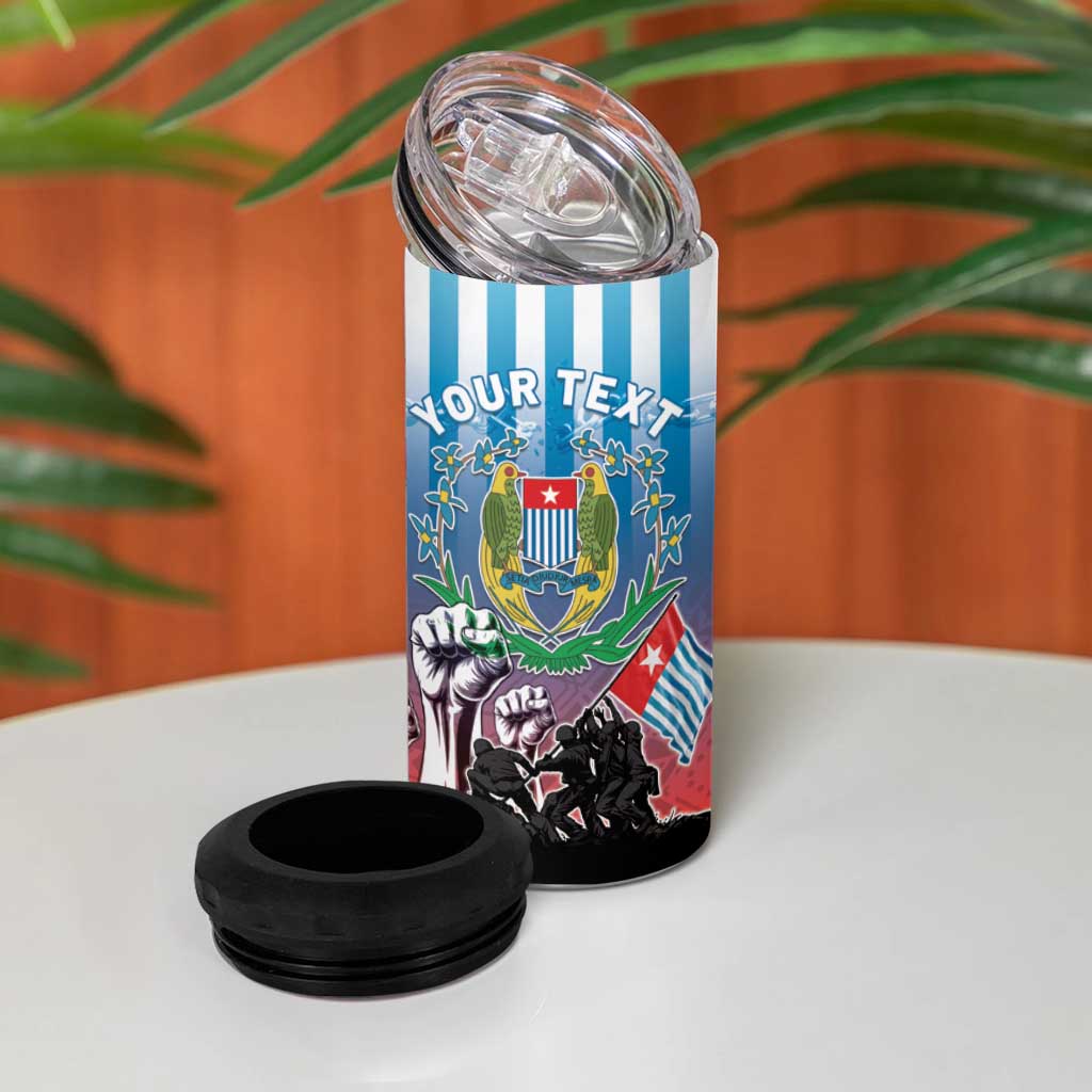 Personalised Free West Papua 4 in 1 Can Cooler Tumbler One People One Soul Unique Style LT05 - Polynesian Pride